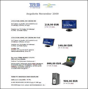 TRS Angebote November 2009